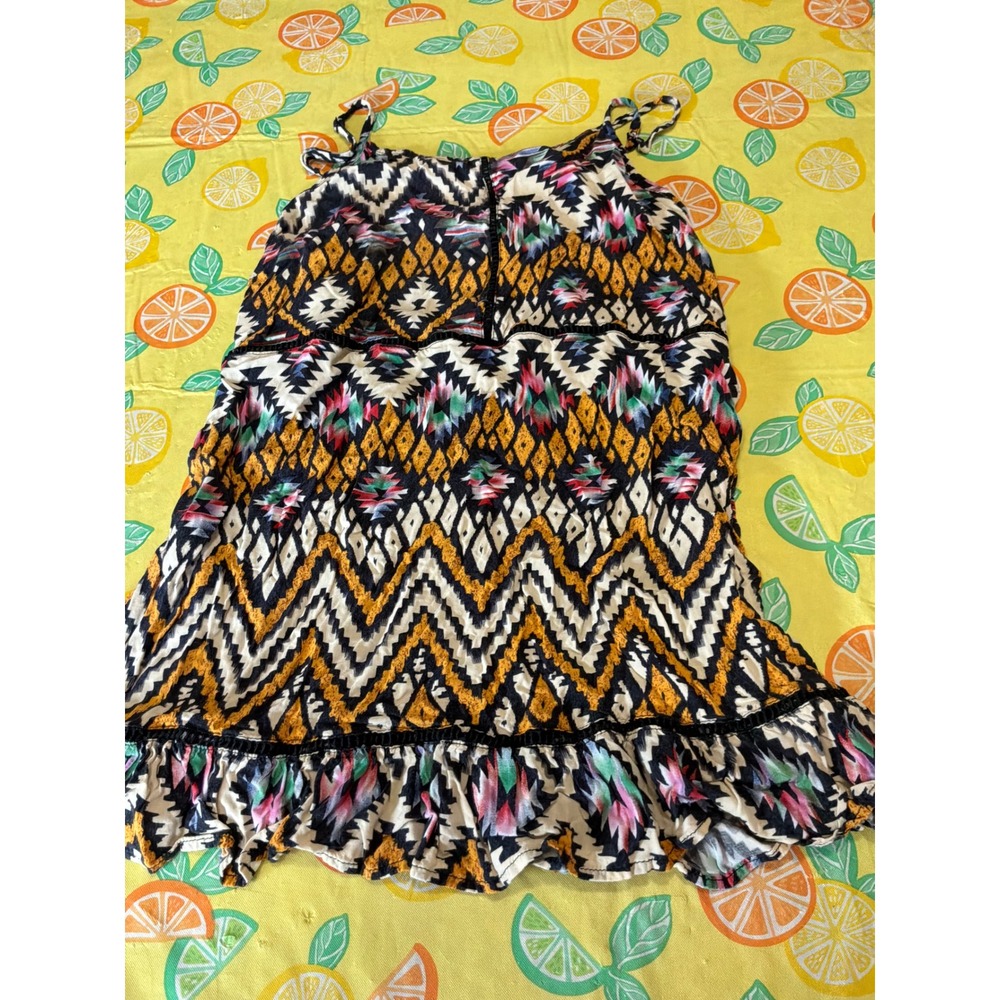 No Brand Geometric Southwestern Sleeveless Top Womens S Multicolor Boho Ruffle